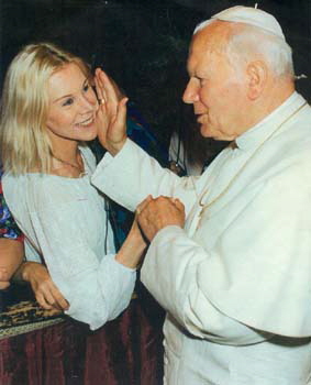 Die junge Birgit Bergen und der Papst
